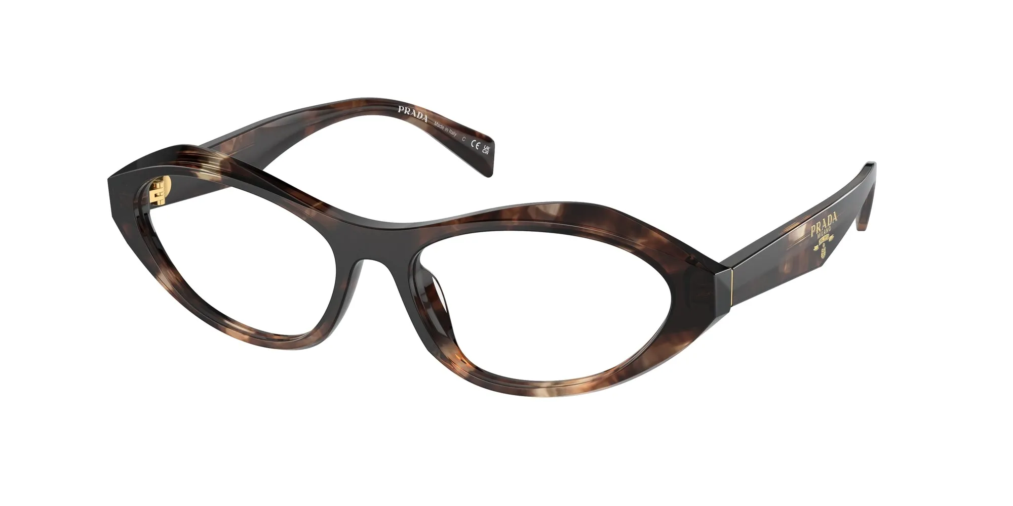 Prada PR A21V 14P1O1 Montature da vista Acetato Tartaruga Trasparente Geometrica Normale - immagine 1