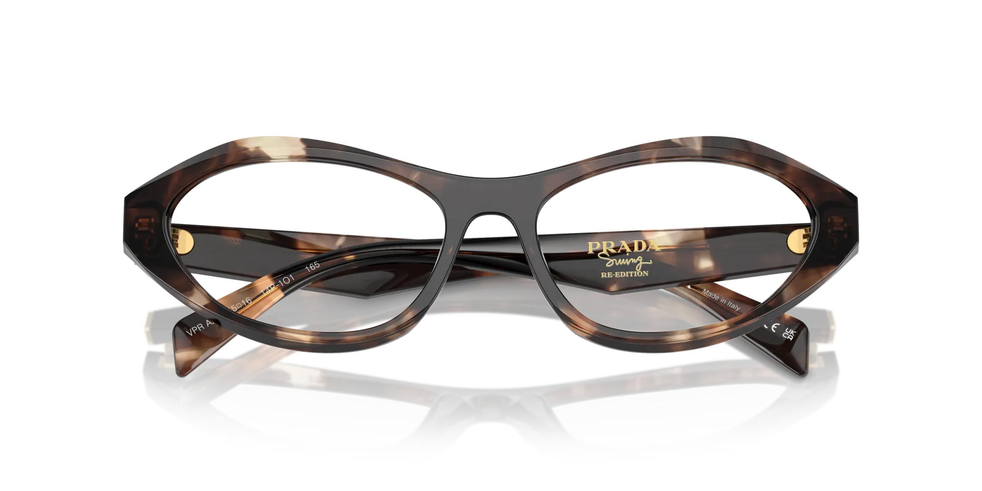 Prada PR A21V 14P1O1 Montature da vista Acetato Tartaruga Trasparente Geometrica Normale - immagine 2