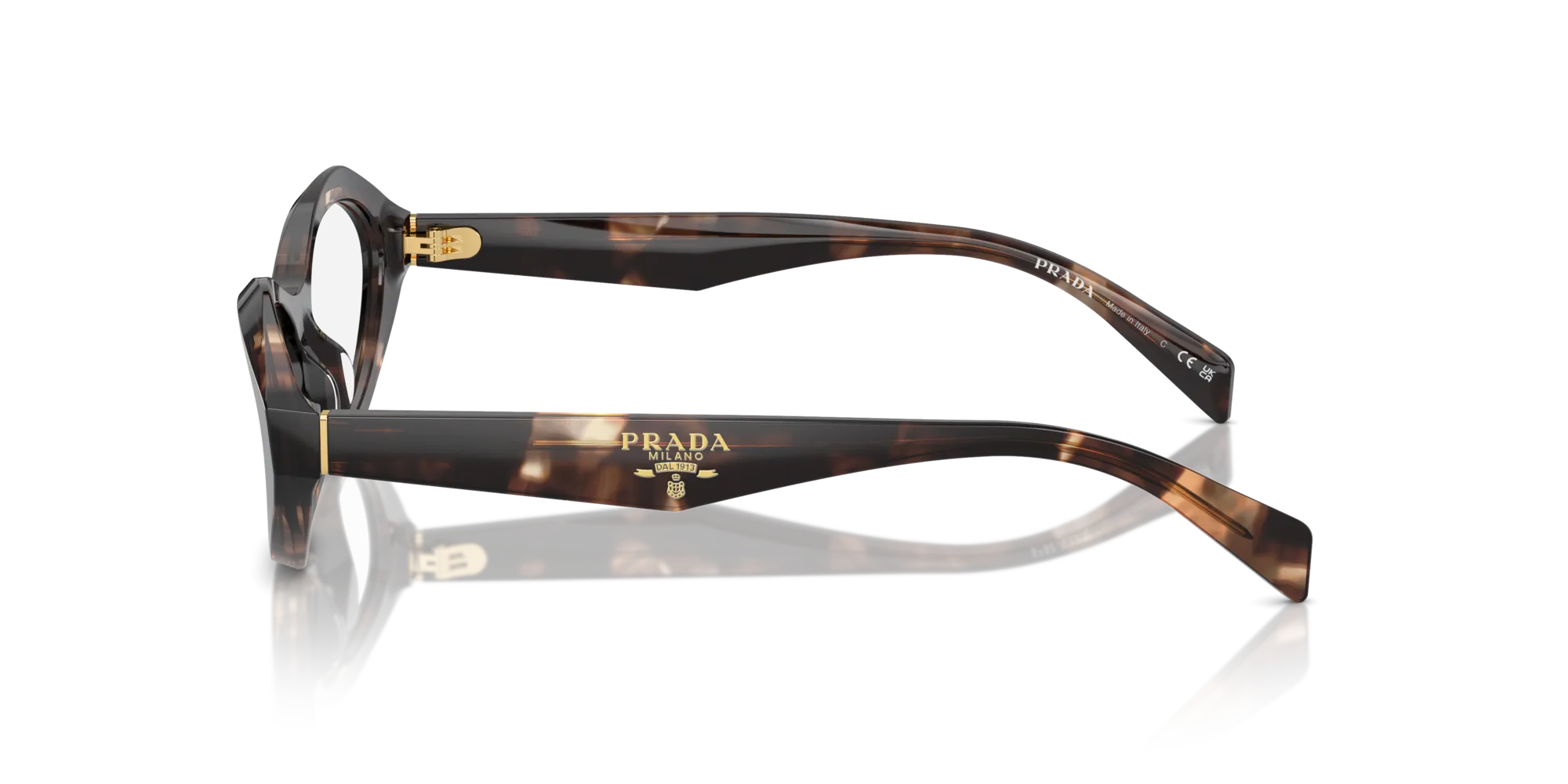 Prada PR A21V 14P1O1 Montature da vista Acetato Tartaruga Trasparente Geometrica Normale - immagine 4