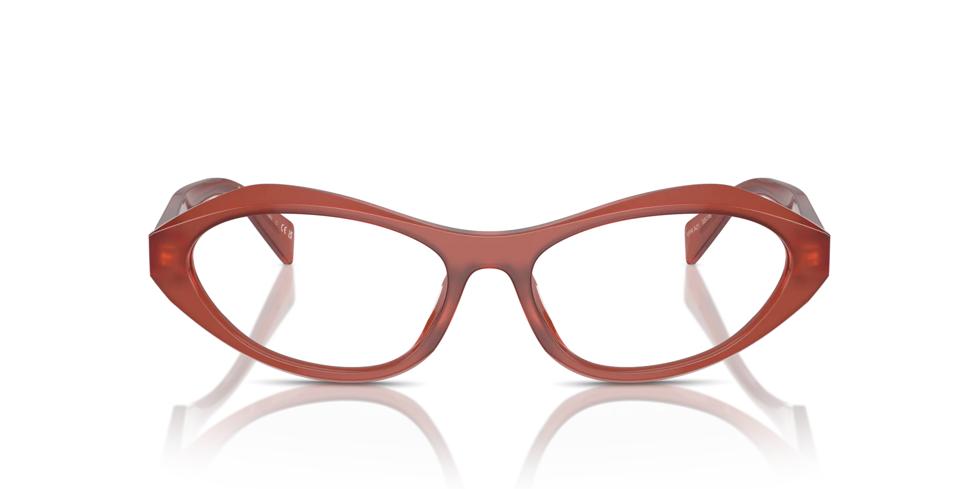 Prada PR A21V 13V1O1 Montature da vista Acetato Rosso Geometrica Normale - immagine 3