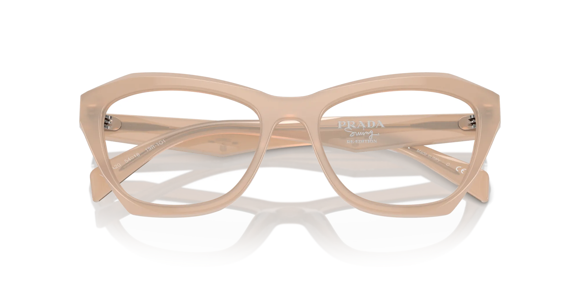 Prada PR A20V 19R1O1 Montature da vista Acetato Beige Farfalla Normale - immagine 2