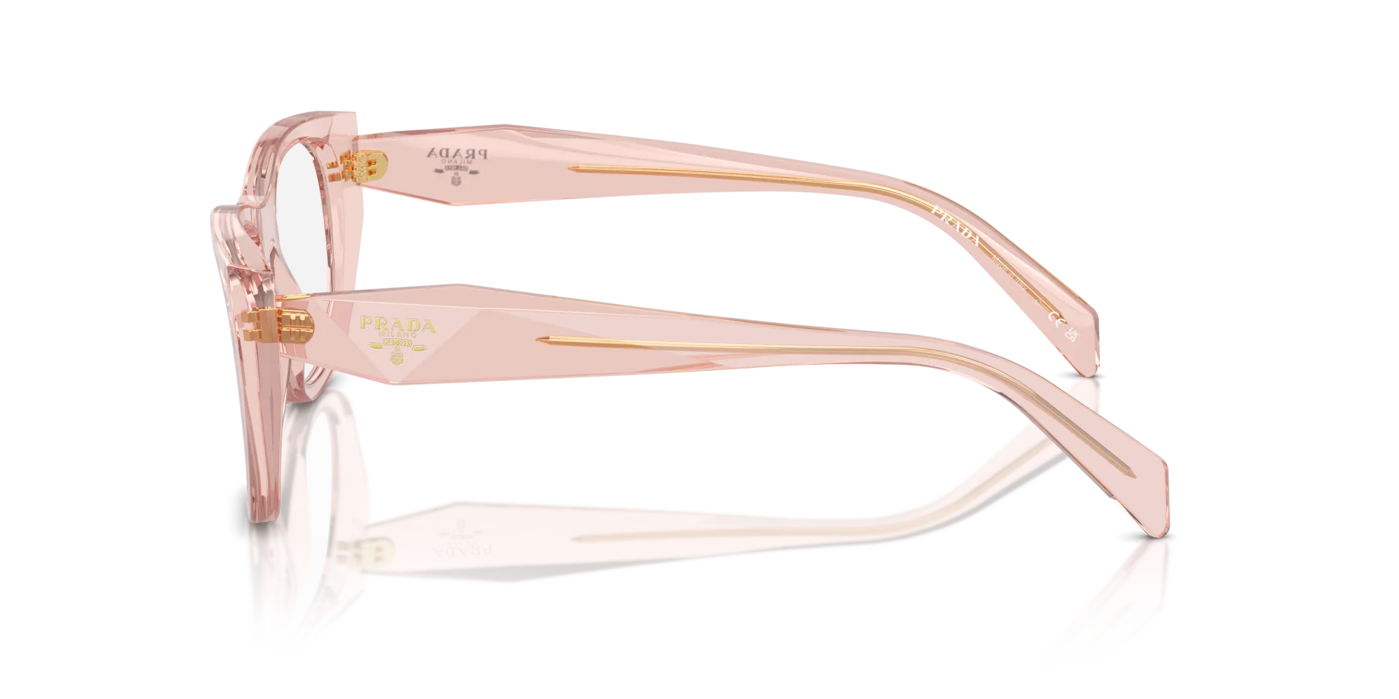 Prada PR A18V 19Q1O1 Montature da vista Acetato Rosa Geometrica Normale - immagine 4