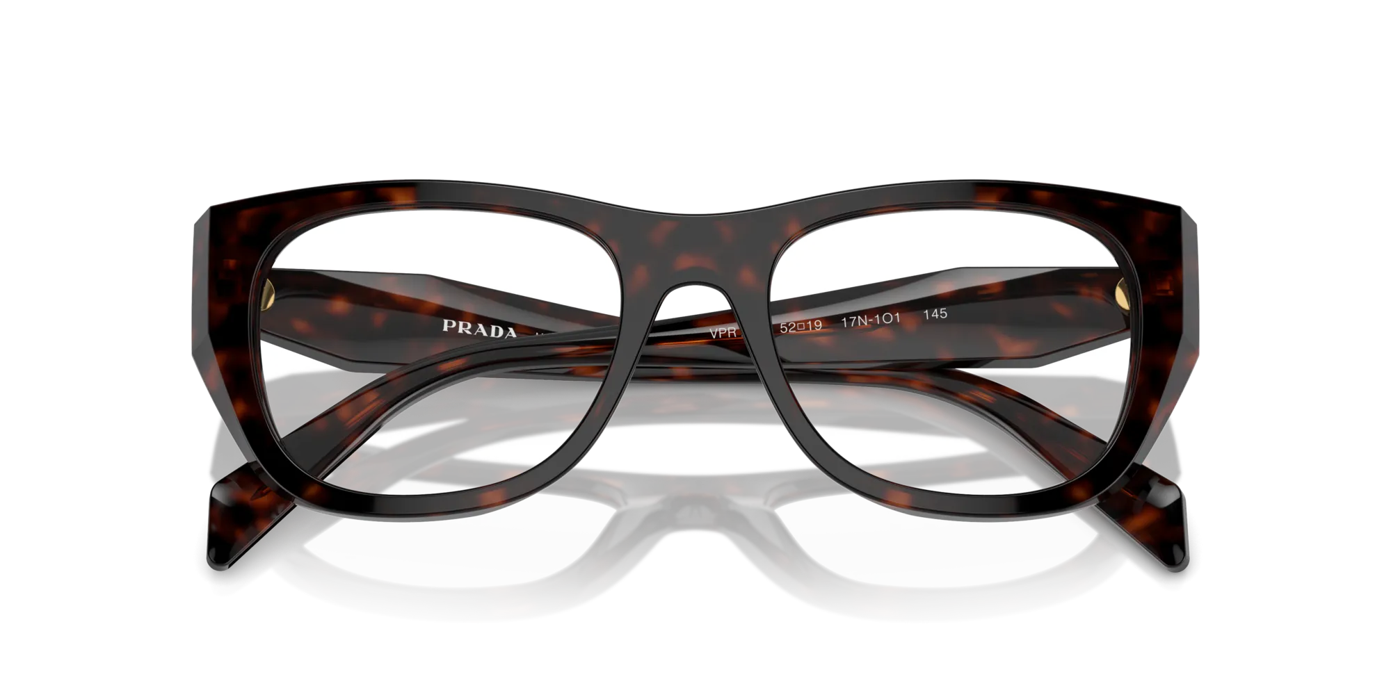 Prada PR A18V 17N1O1 Montature da vista Acetato Tartaruga Geometrica Normale - immagine 2