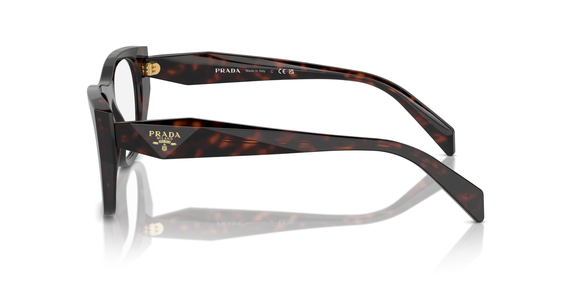 Prada PR A18V 17N1O1 Montature da vista Acetato Tartaruga Geometrica Normale - immagine 4