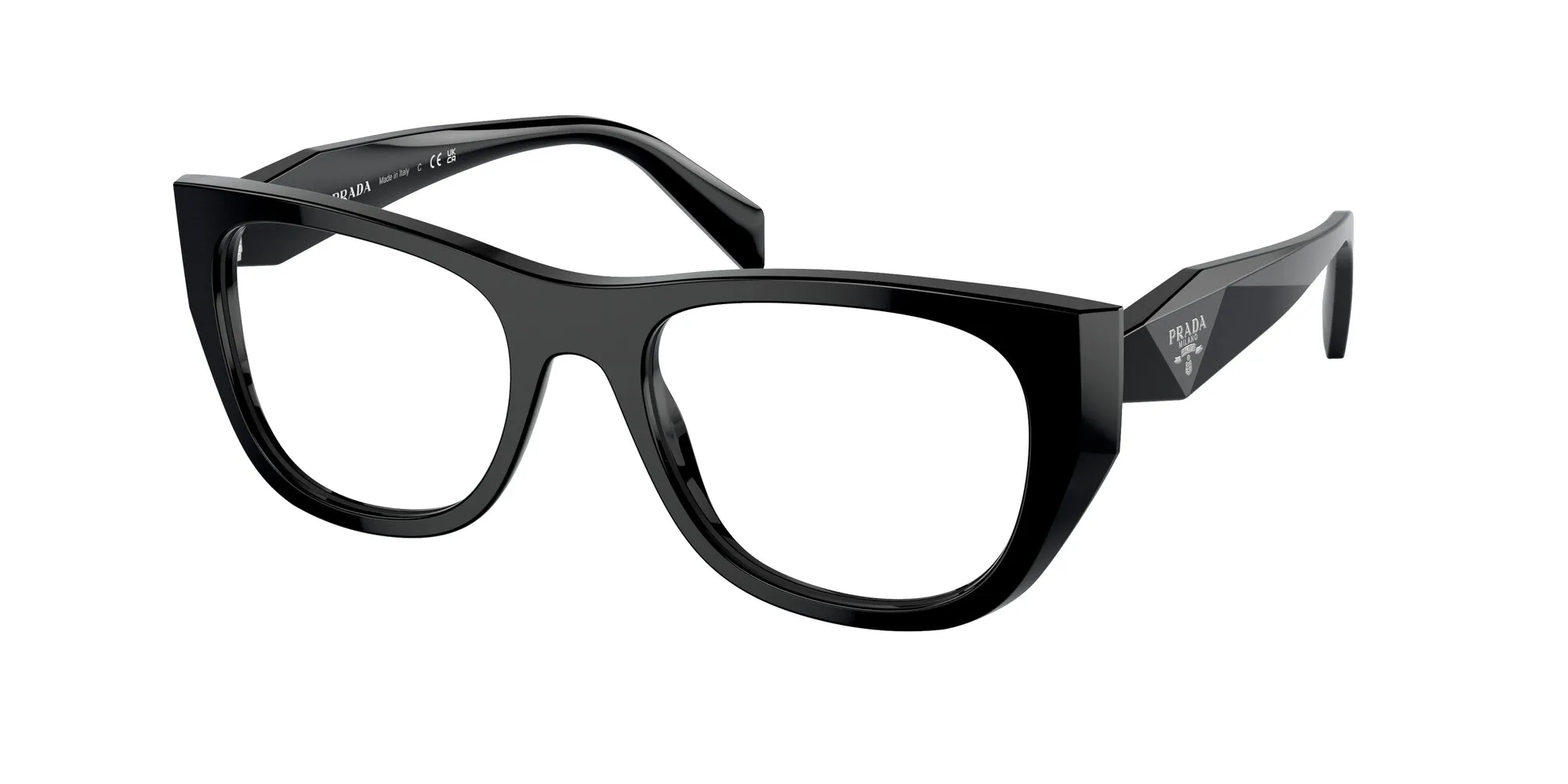 Prada PR A18V 16K1O1 Montature da vista Acetato Nero Geometrica Normale - immagine 1