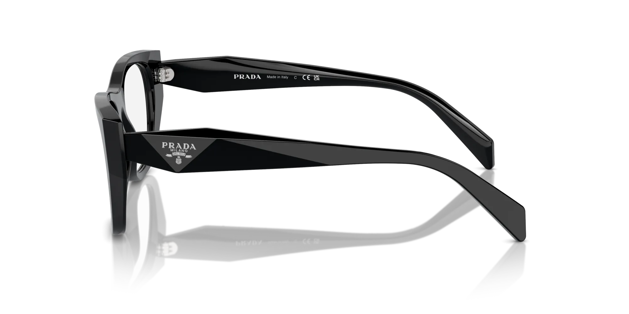 Prada PR A18V 16K1O1 Montature da vista Acetato Nero Geometrica Normale - immagine 4