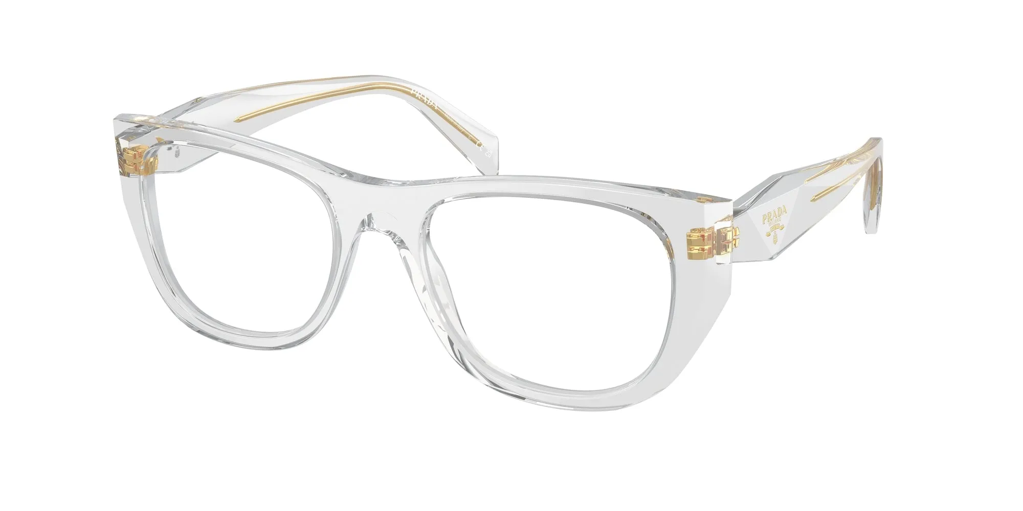 Prada PR A18V 12R1O1 Montature da vista Acetato Grigio Geometrica Normale - immagine 1