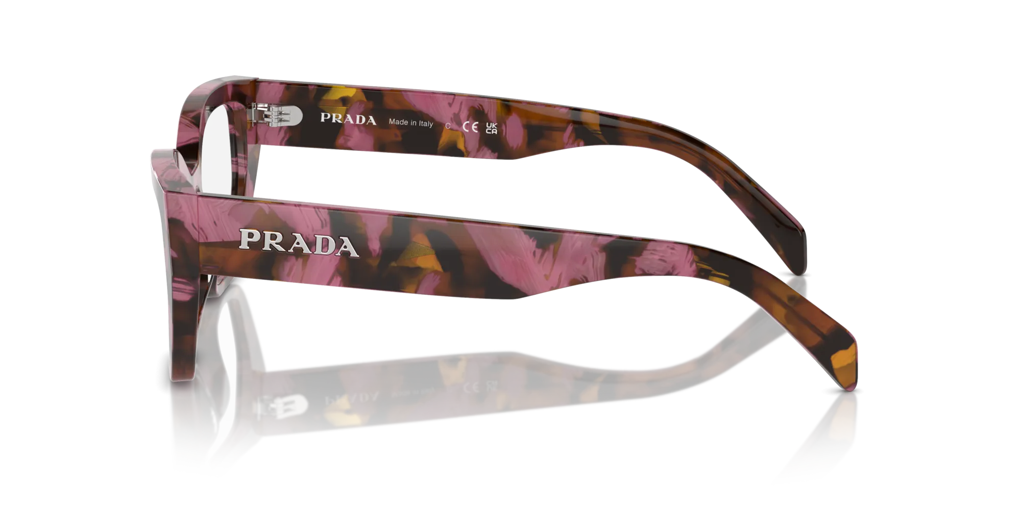 Prada PR A16V 18N1O1 Montature da vista Acetato Marrone Geometrica Normale - immagine 4