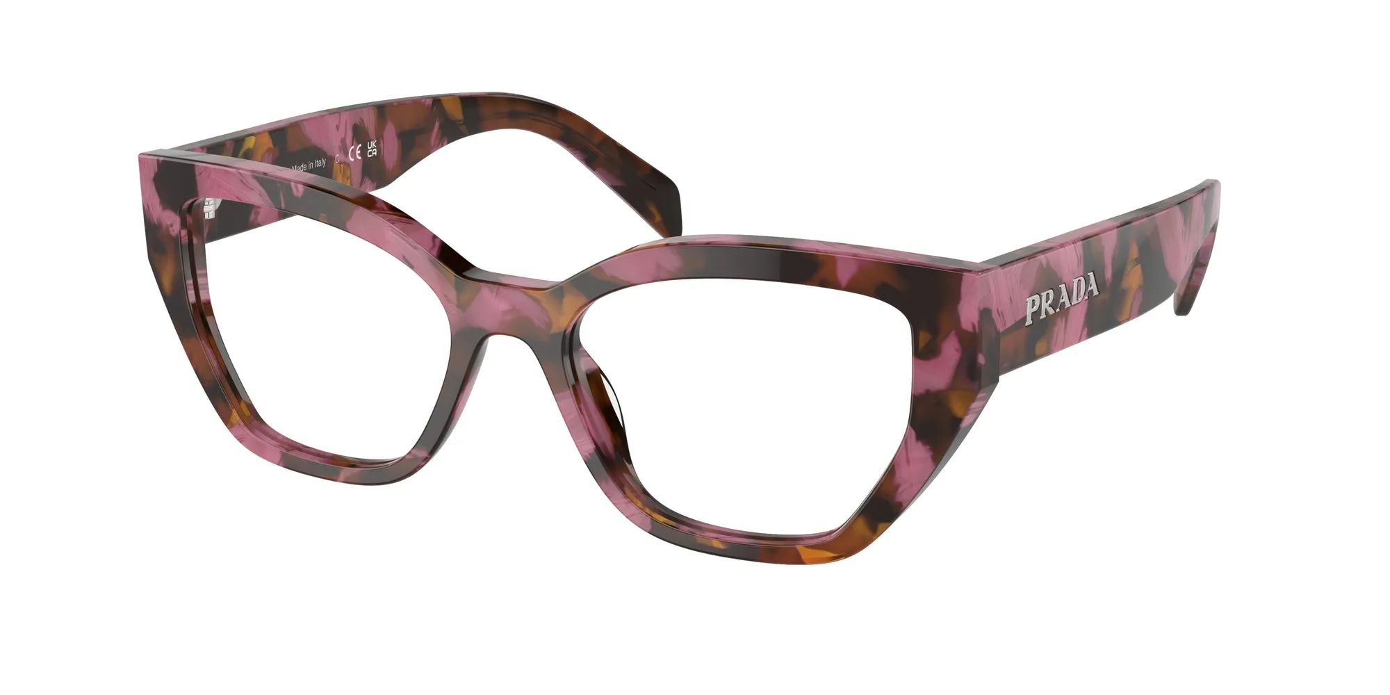 Prada PR A16V 18N1O1 Montature da vista Acetato Marrone Trasparente Geometrica Normale - immagine 1