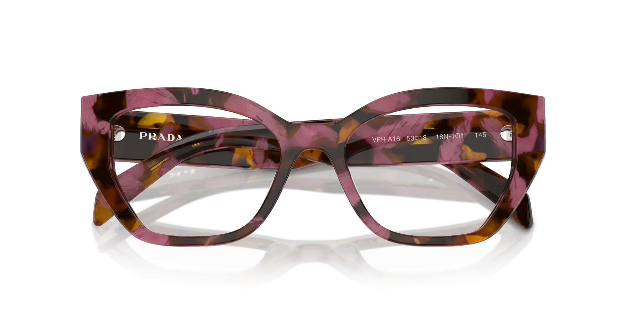 Prada PR A16V 18N1O1 Montature da vista Acetato Marrone Trasparente Geometrica Normale - immagine 2