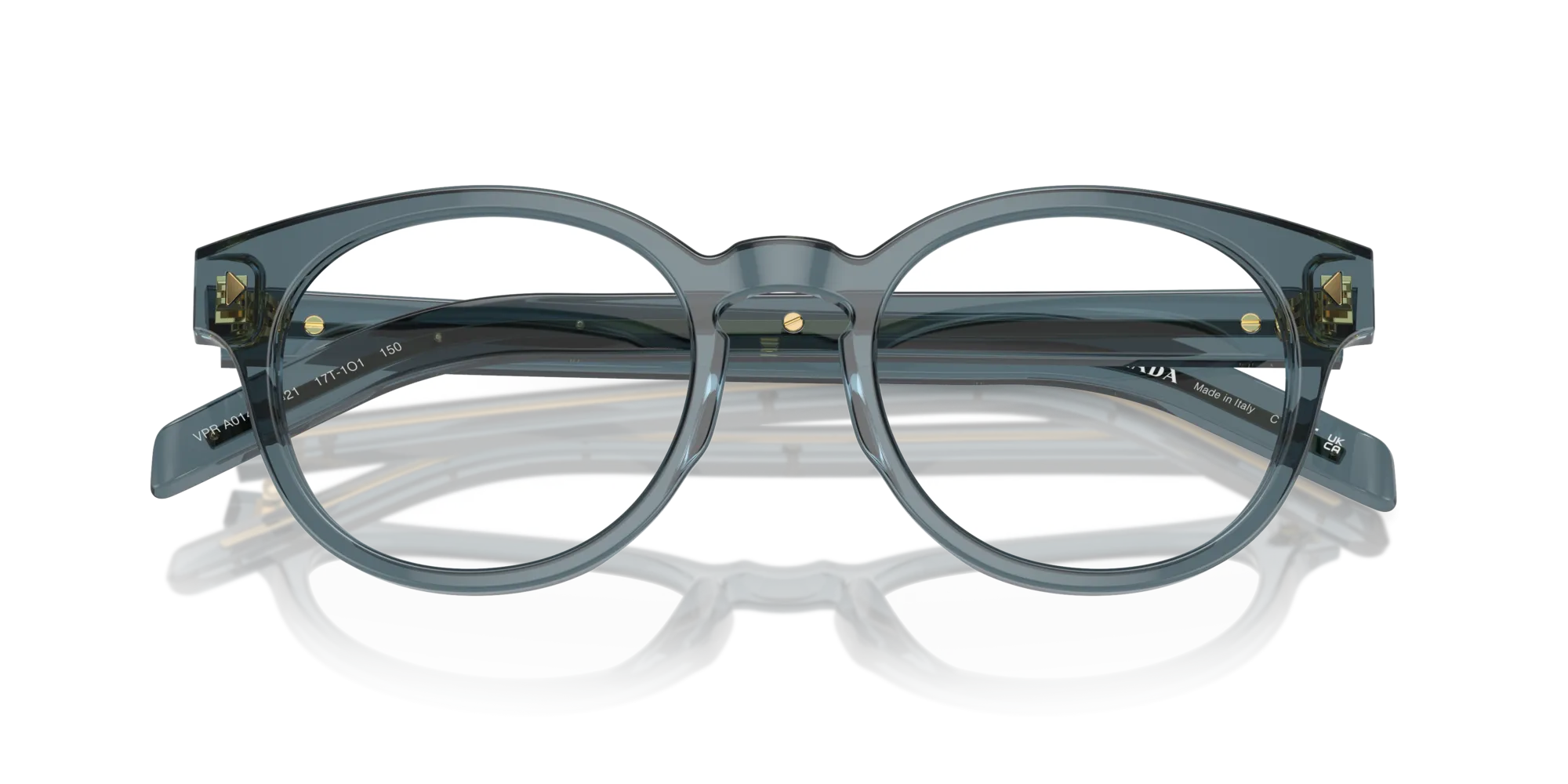 Prada PR A14V 17T1O1 Montature da vista Acetato Blu Pantos Normale - immagine 2