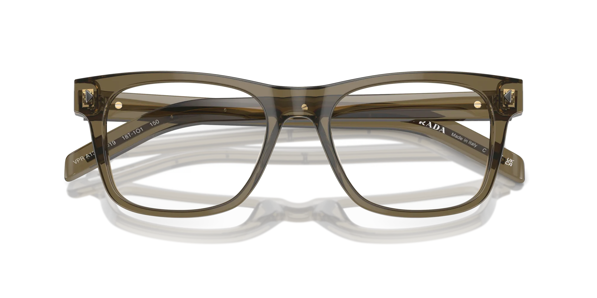 Prada PR A13V 18T1O1 Montature da vista Acetato Marrone Pillow Normale - immagine 2