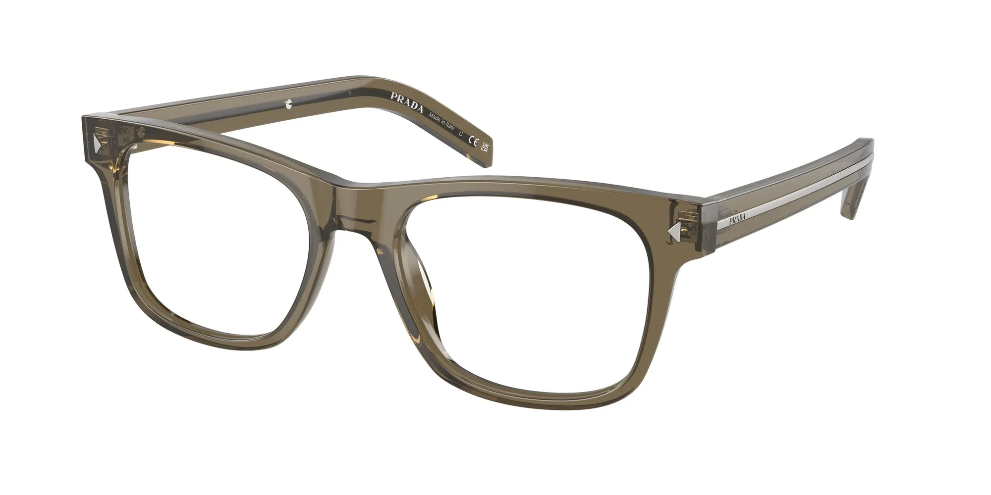 Prada PR A13V 18T1O1 Montature da vista Acetato Marrone Pillow Normale - immagine 1