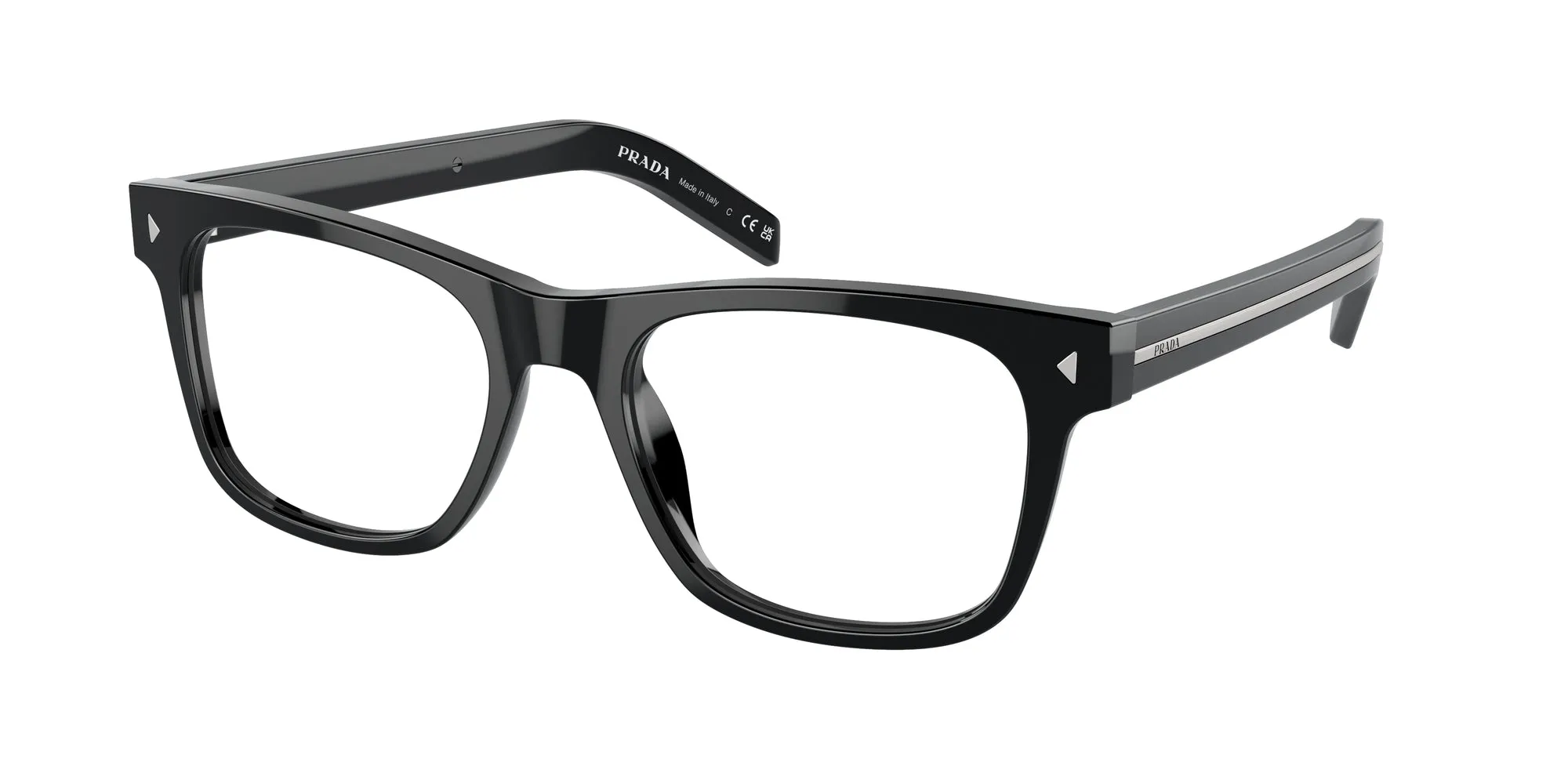 Prada PR A13V 16K1O1 Montature da vista Acetato Nero Pillow Normale - immagine 1