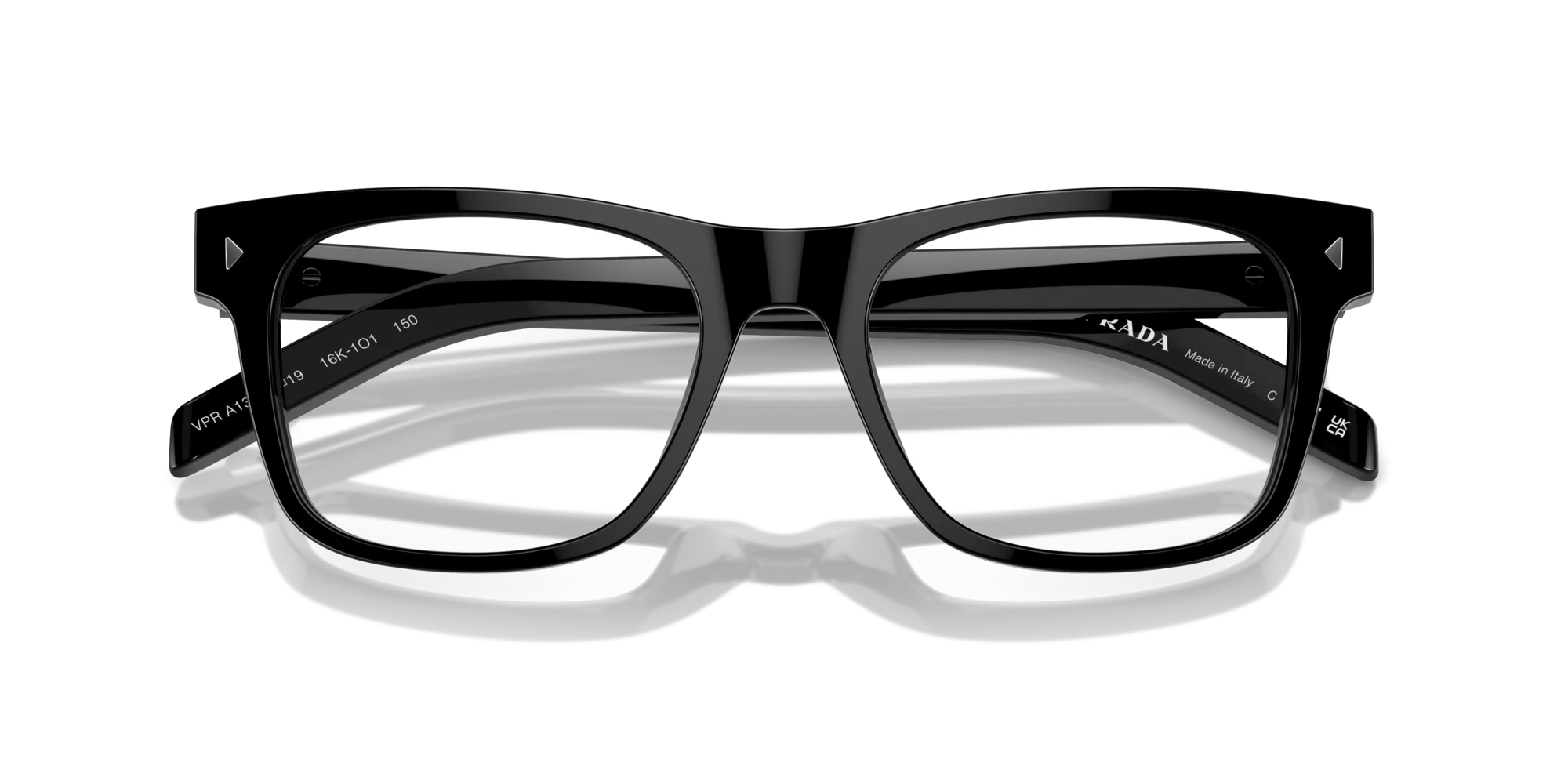 Prada PR A13V 16K1O1 Montature da vista Acetato Nero Trasparente Pillow Normale - immagine 2