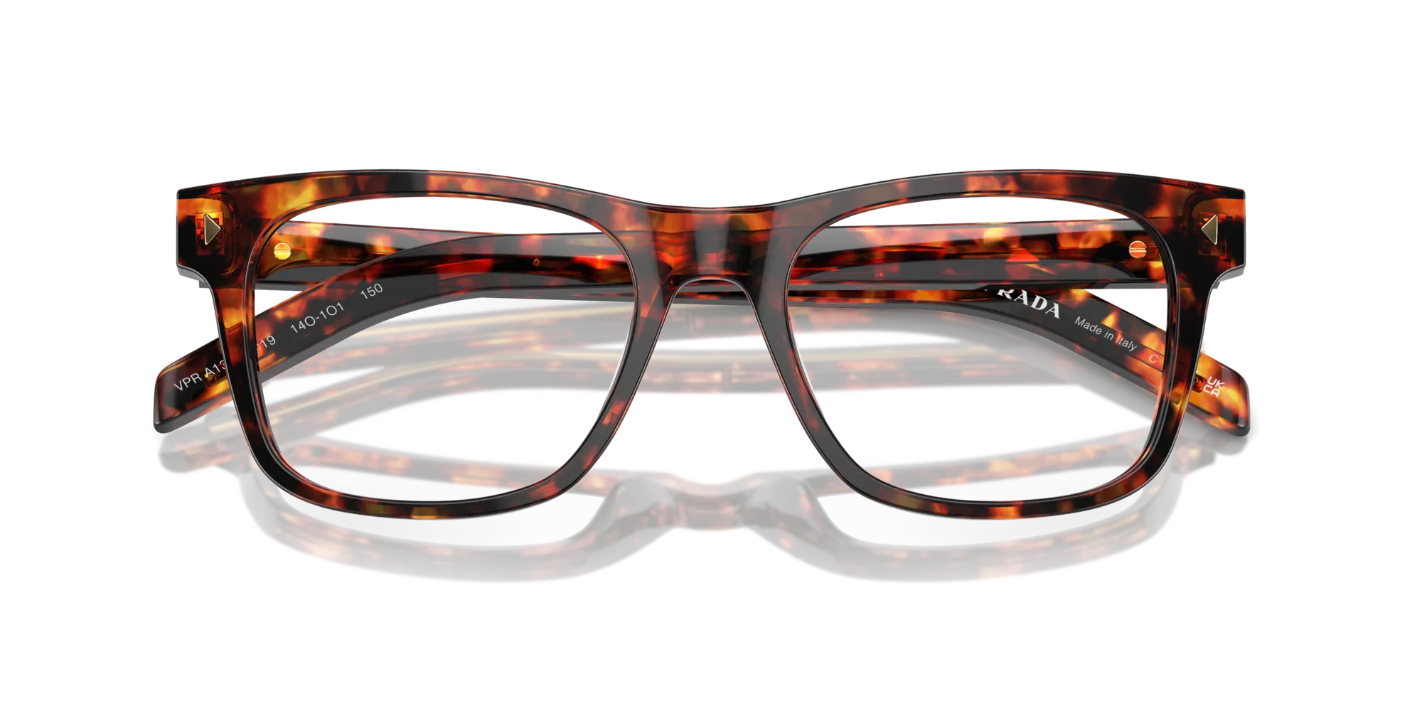 Prada PR A13V 14O1O1 Montature da vista Acetato Tartaruga Trasparente Pillow Normale - immagine 2