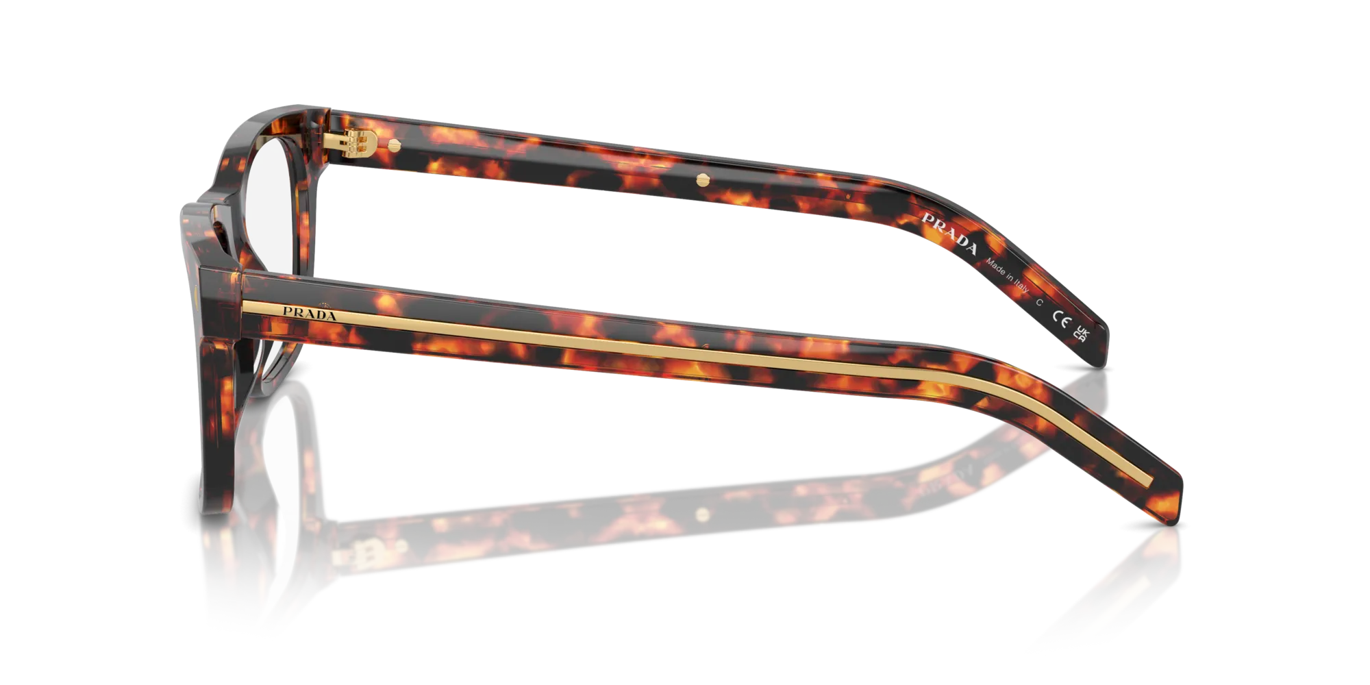 Prada PR A13V 14O1O1 Montature da vista Acetato Tartaruga Trasparente Pillow Normale - immagine 4