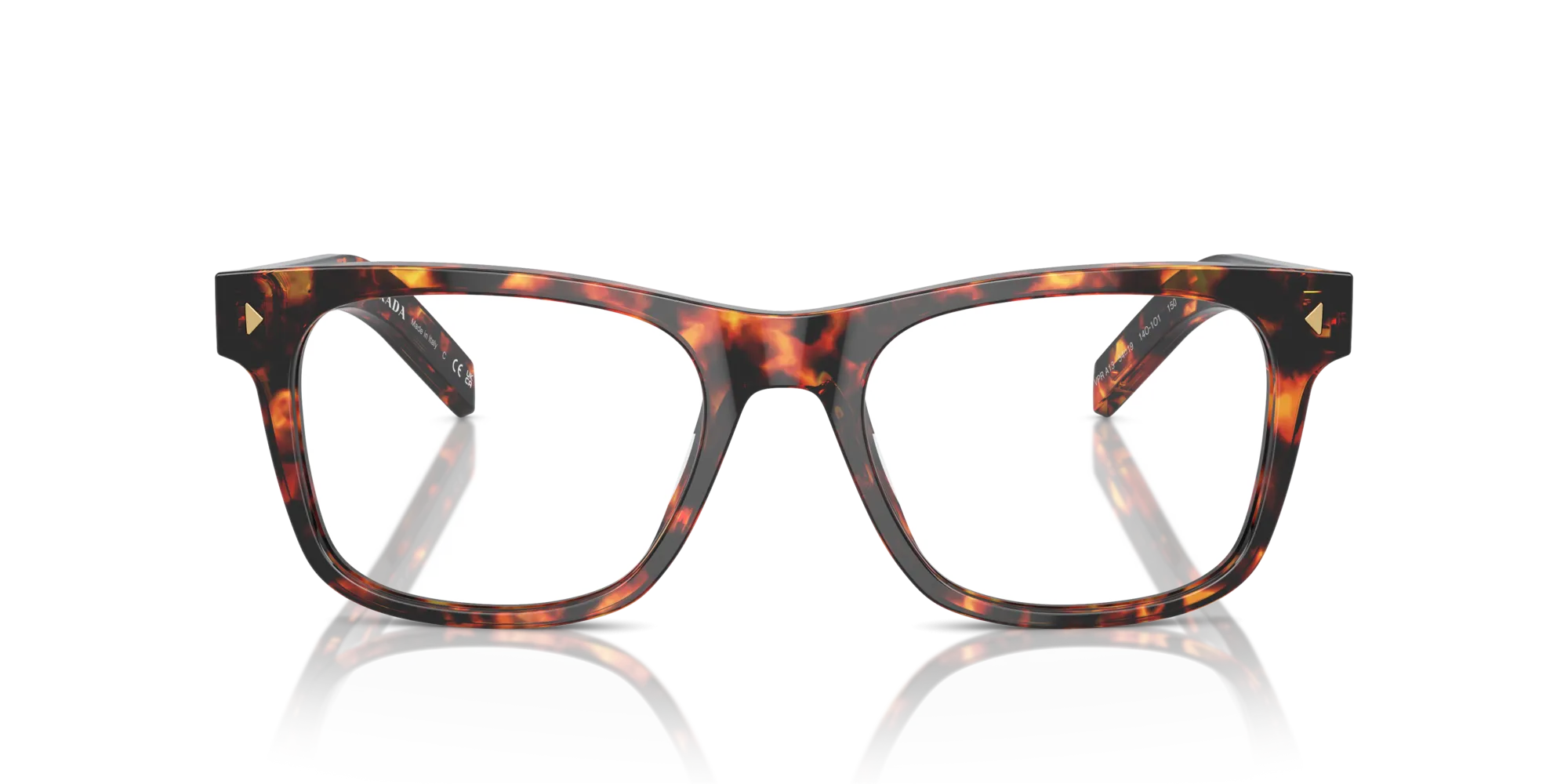 Prada PR A13V 14O1O1 Montature da vista Acetato Tartaruga Trasparente Pillow Normale - immagine 3
