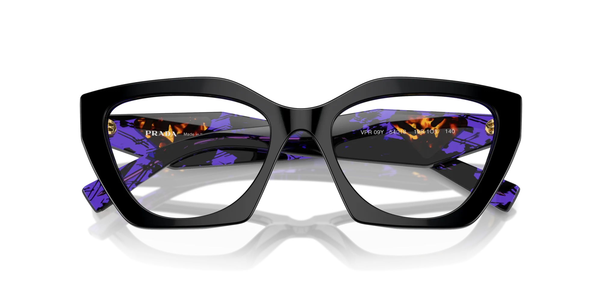 Prada PR 09YV 19S1O1 Montature da vista Acetato Nero Geometrica Normale - immagine 2