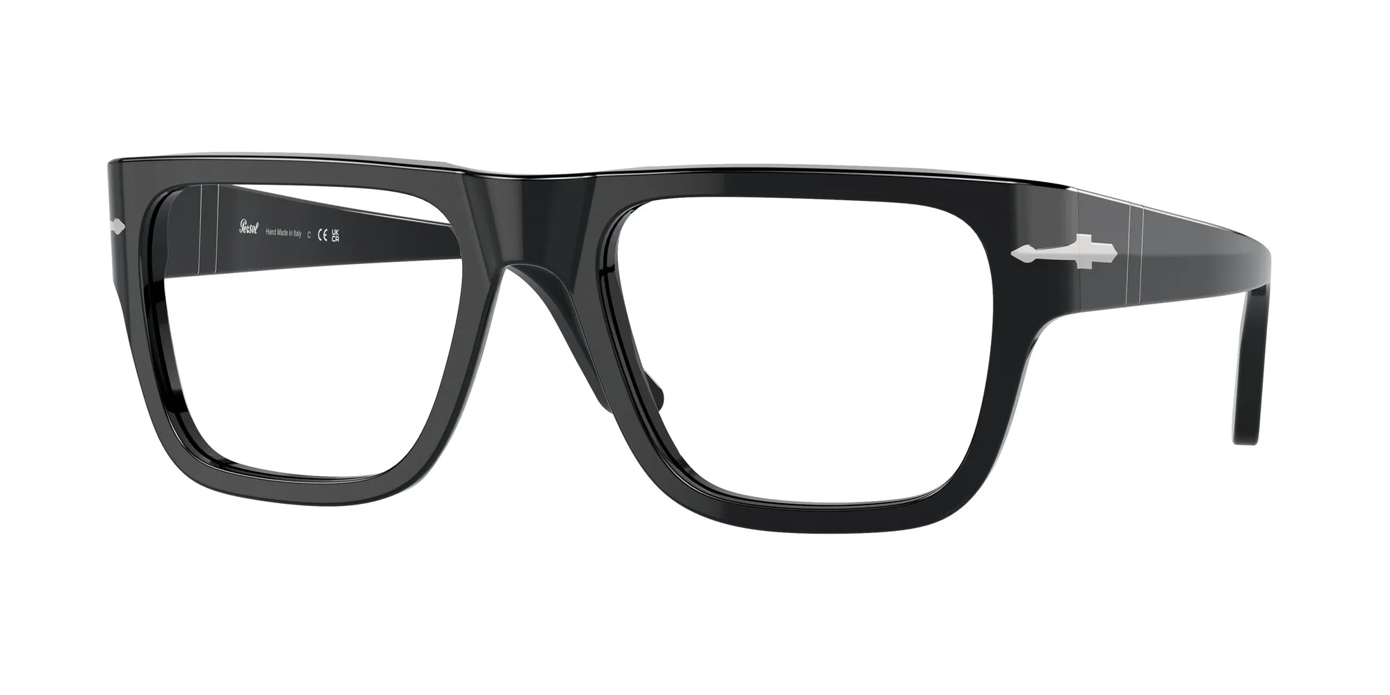 Persol PO3348V 95 Montature da vista Acetato Nero Trasparente Squadrata Normale - immagine 1