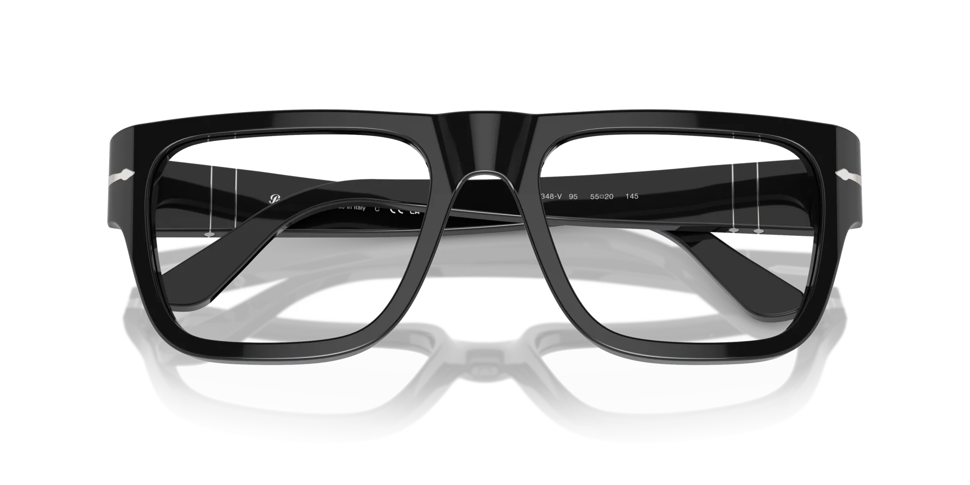 Persol PO3348V 95 Montature da vista Acetato Nero Trasparente Squadrata Normale - immagine 2