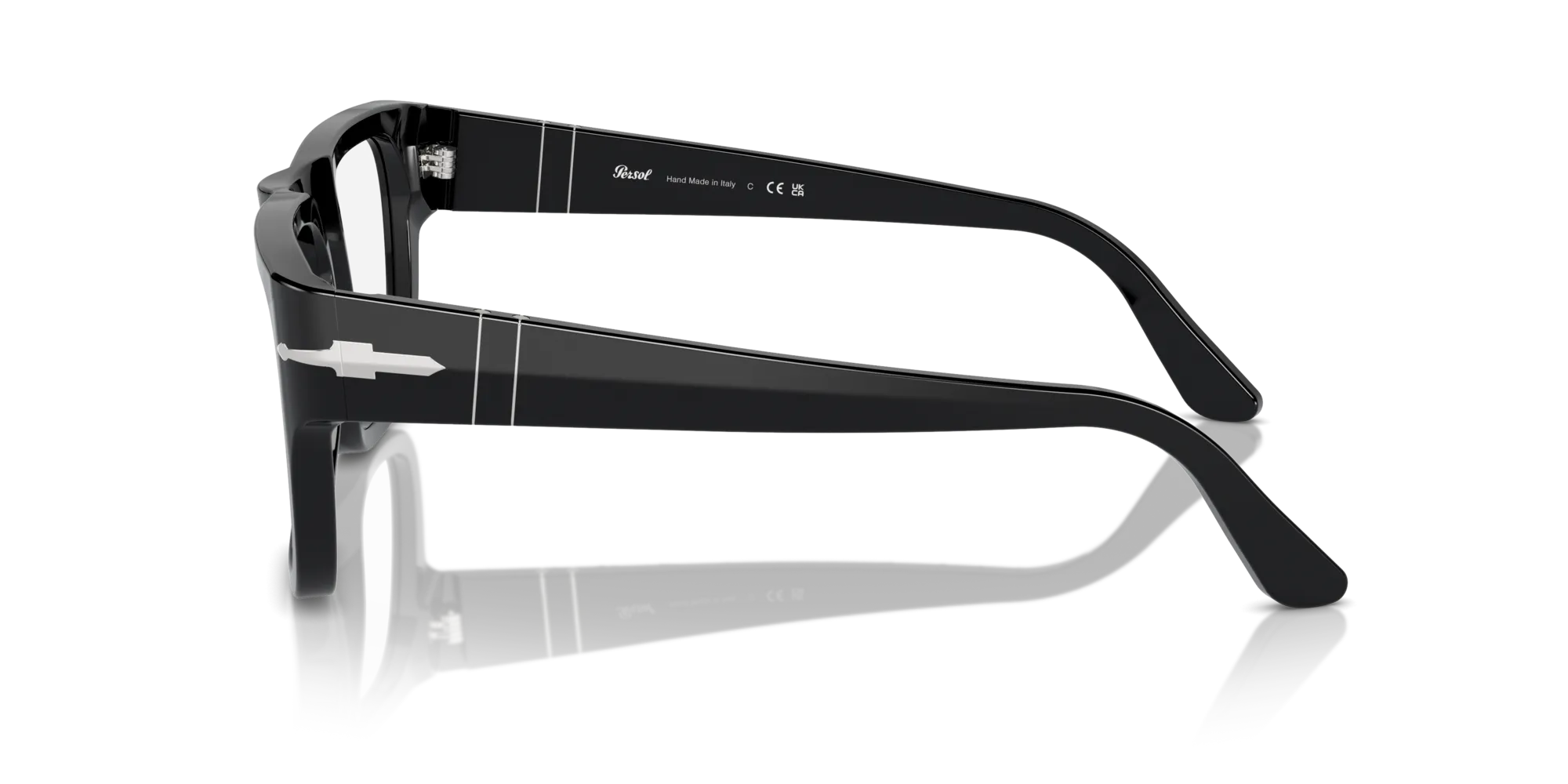Persol PO3348V 95 Montature da vista Acetato Nero Trasparente Squadrata Normale - immagine 4