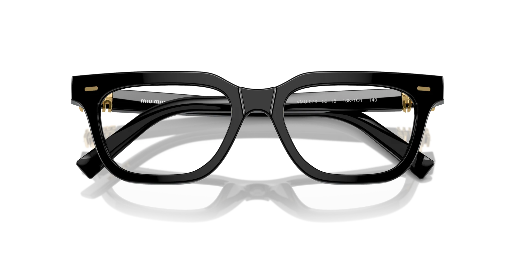 Miu Miu MU 07XV 16K1O1 Montature da vista Acetato Nero Squadrata Normale - immagine 2
