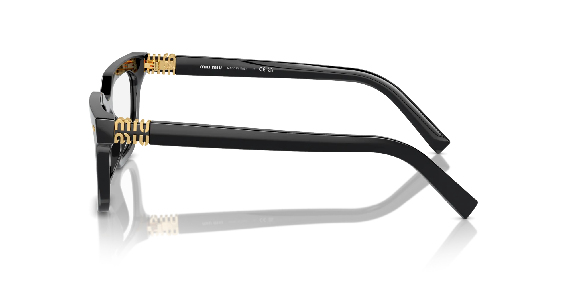 Miu Miu MU 07XV 16K1O1 Montature da vista Acetato Nero Squadrata Normale - immagine 4