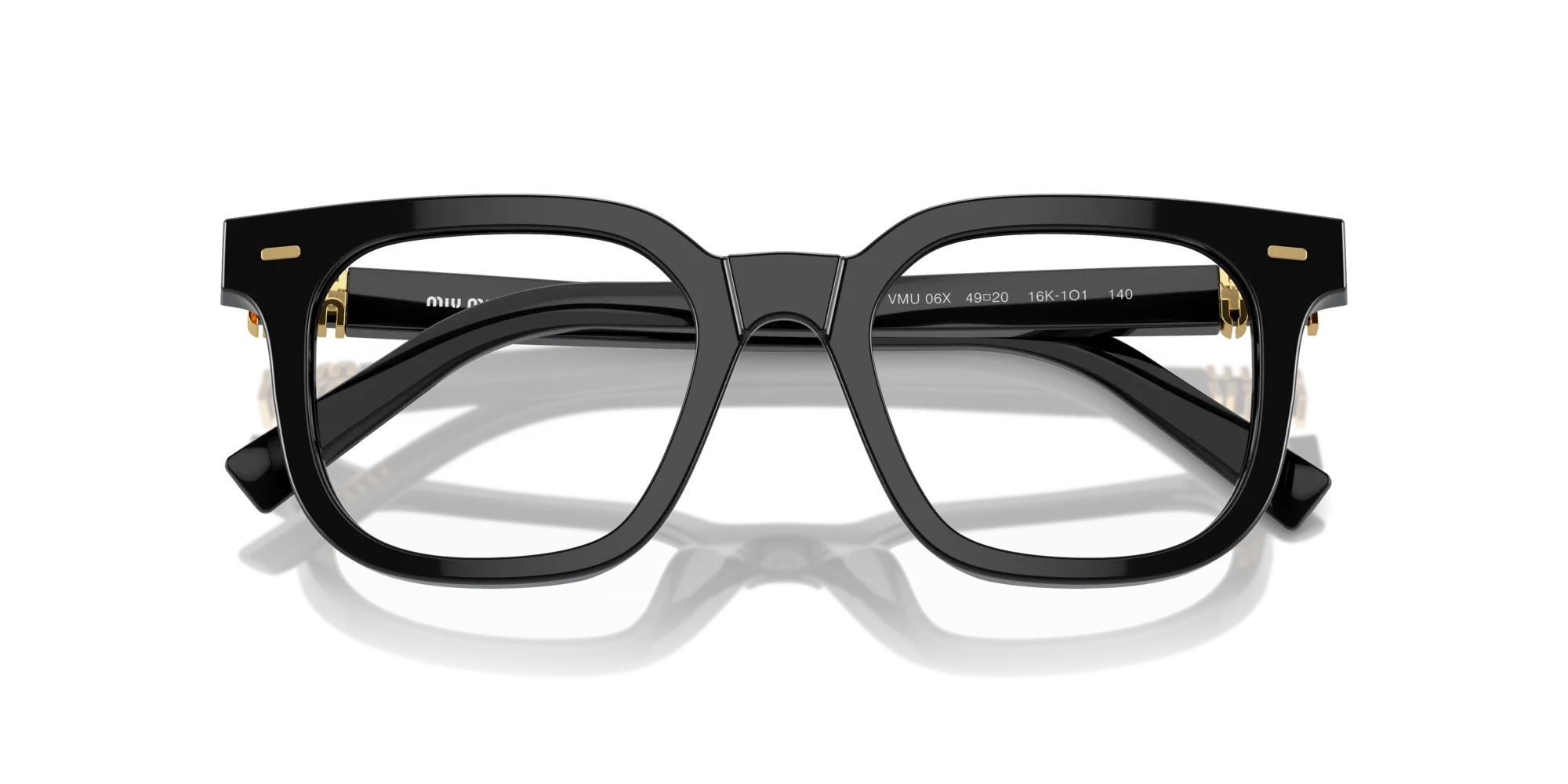 Miu Miu MU 06XV 16K1O1 Montature da vista Acetato Nero Trasparente Squadrata Normale - immagine 2