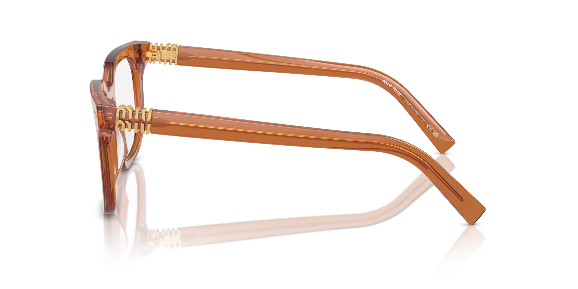 Miu Miu MU 06XV 15T1O1 Montature da vista Acetato Marrone Trasparente Squadrata Normale - immagine 4