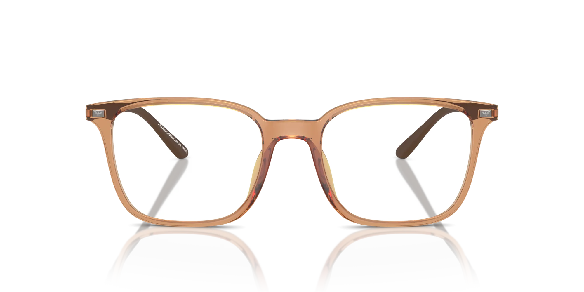 Emporio Armani EA3242U 6110 Montature da vista Iniettato Marrone Trasparente Squadrata Normale - immagine 3
