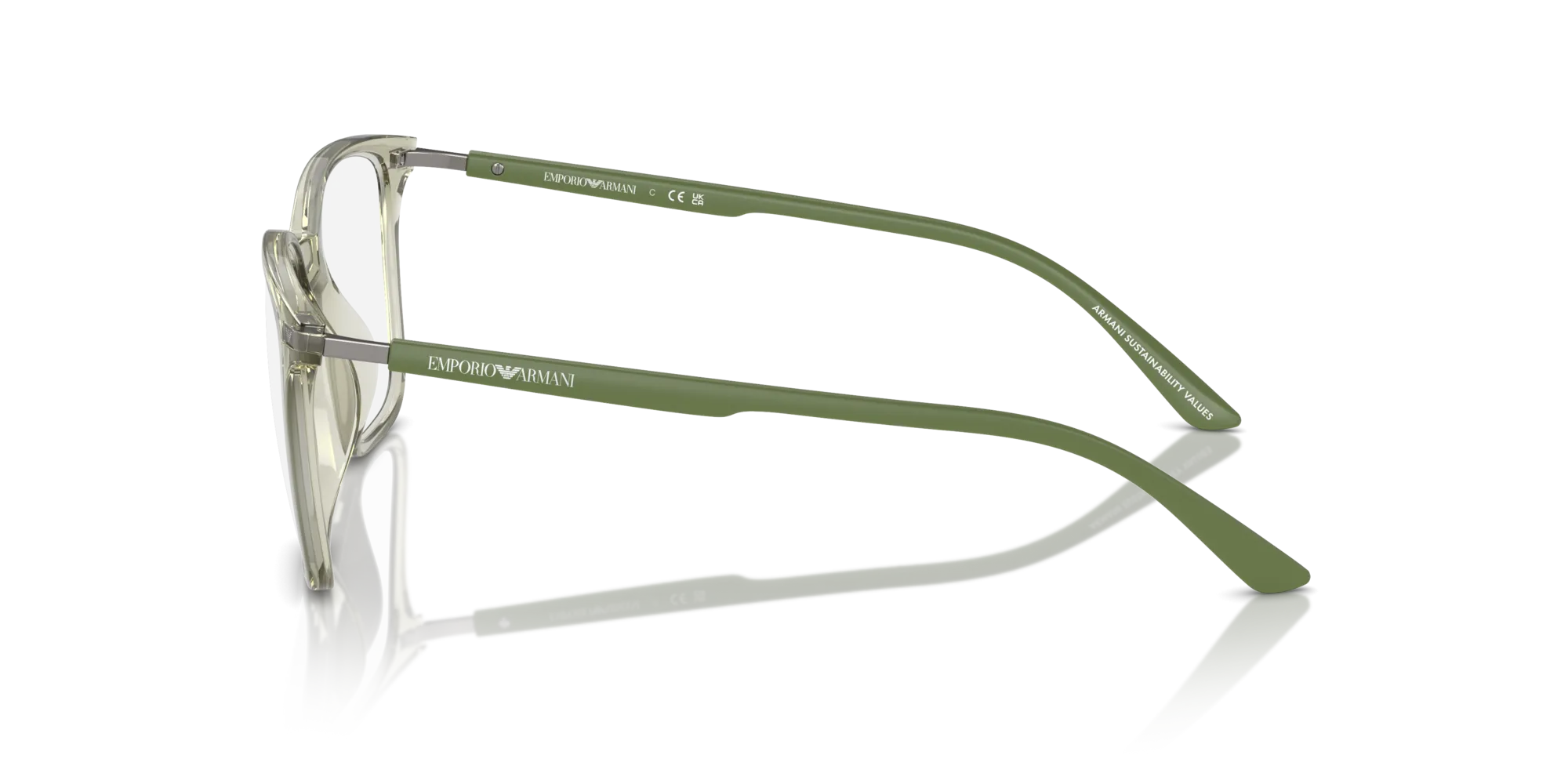 Emporio Armani EA3242U 6107 Montature da vista Iniettato Verde Trasparente Squadrata Normale - immagine 4