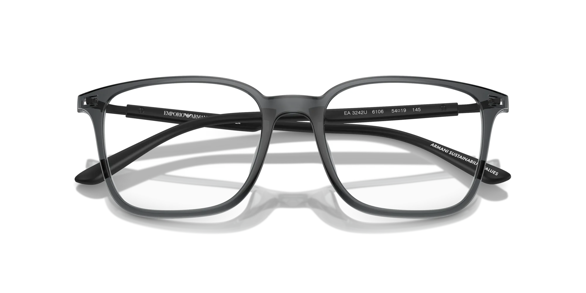 Emporio Armani EA3242U 6106 Montature da vista Iniettato Grigio Squadrata Normale - immagine 2