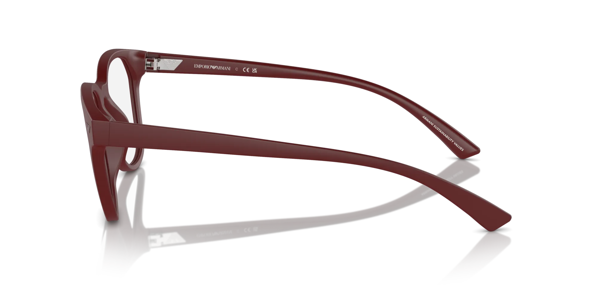 Emporio Armani EA3240U 6101 Montature da vista Iniettato Rosso Trasparente Pantos Normale - immagine 4