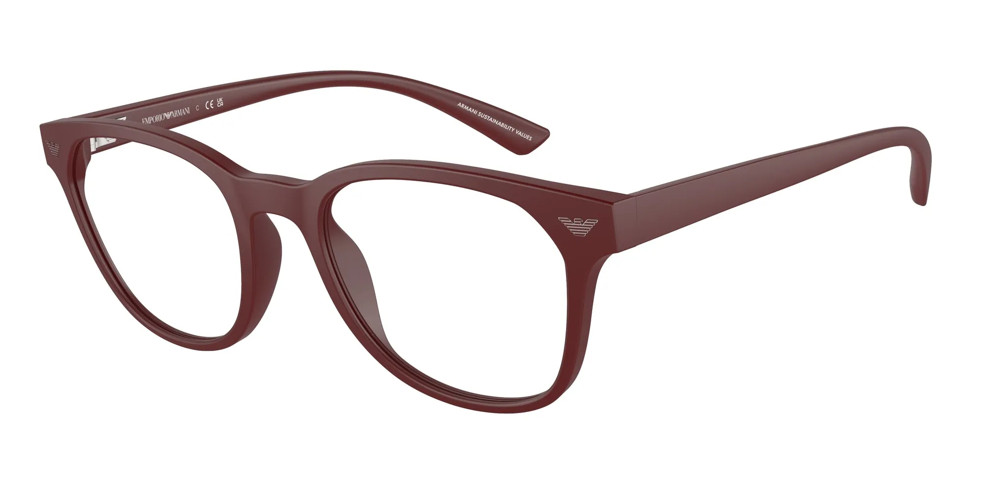 Emporio Armani EA3240U 6101 Montature da vista Iniettato Rosso Trasparente Pantos Normale - immagine 1