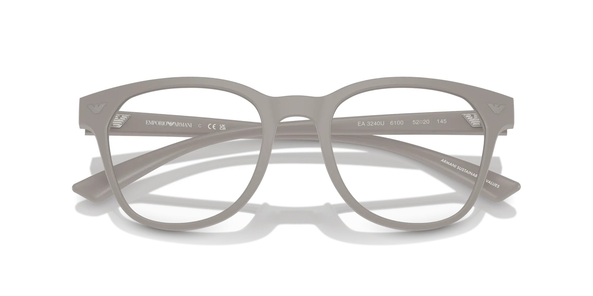 Emporio Armani EA3240U 6100 Montature da vista Iniettato Grigio Pantos Normale - immagine 2