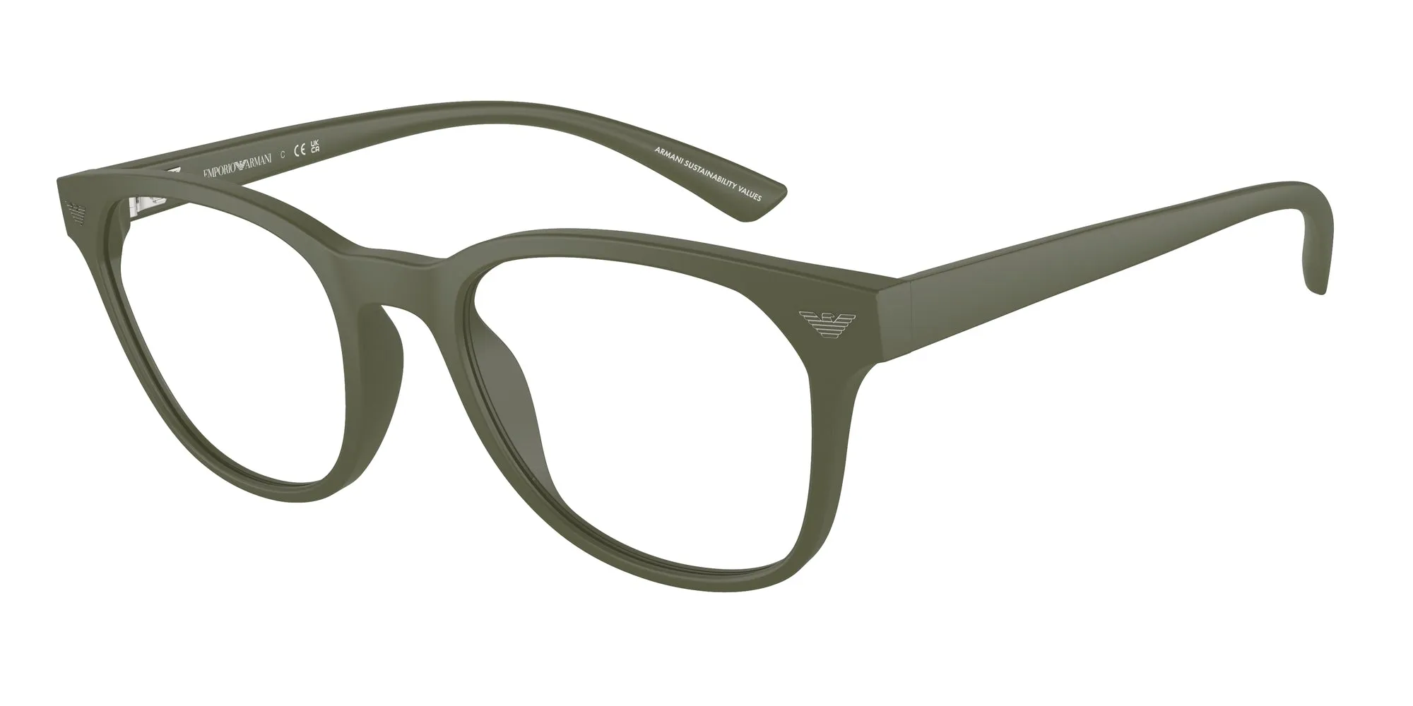 Emporio Armani EA3240U 6099 Montature da vista Iniettato Verde Trasparente Pantos Normale - immagine 1