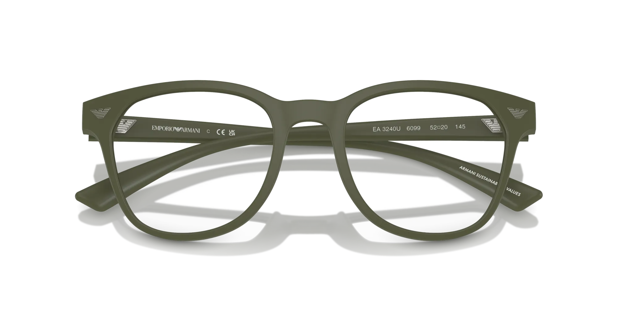 Emporio Armani EA3240U 6099 Montature da vista Iniettato Verde Trasparente Pantos Normale - immagine 2