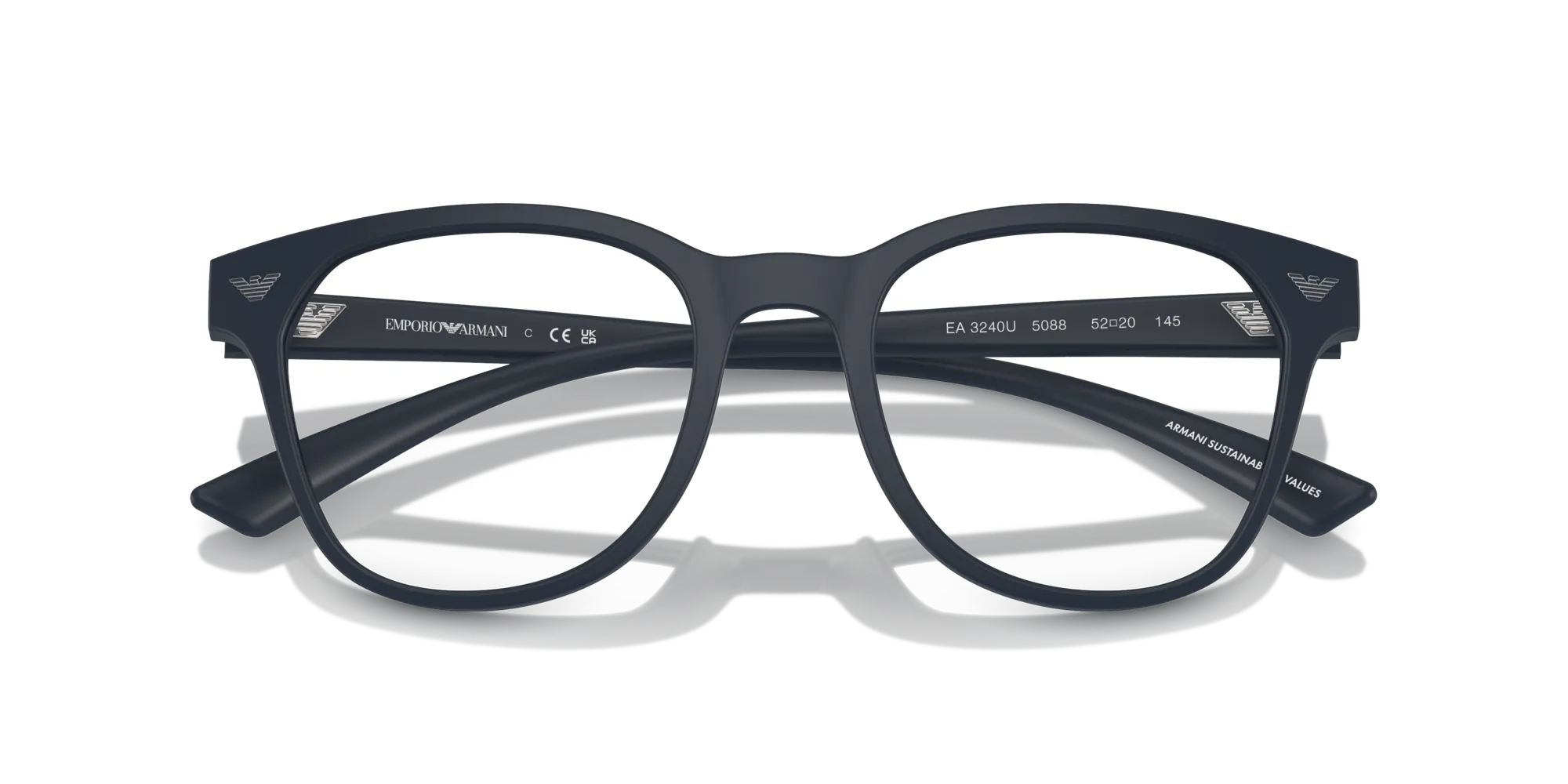 Emporio Armani EA3240U 5088 Montature da vista Iniettato Blu Trasparente Pantos Normale - immagine 2