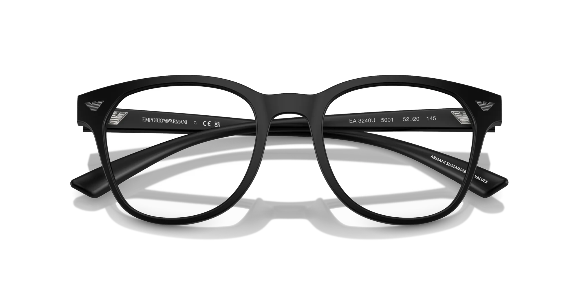 Emporio Armani EA3240U 5001 Montature da vista Iniettato Nero Pantos Normale - immagine 2