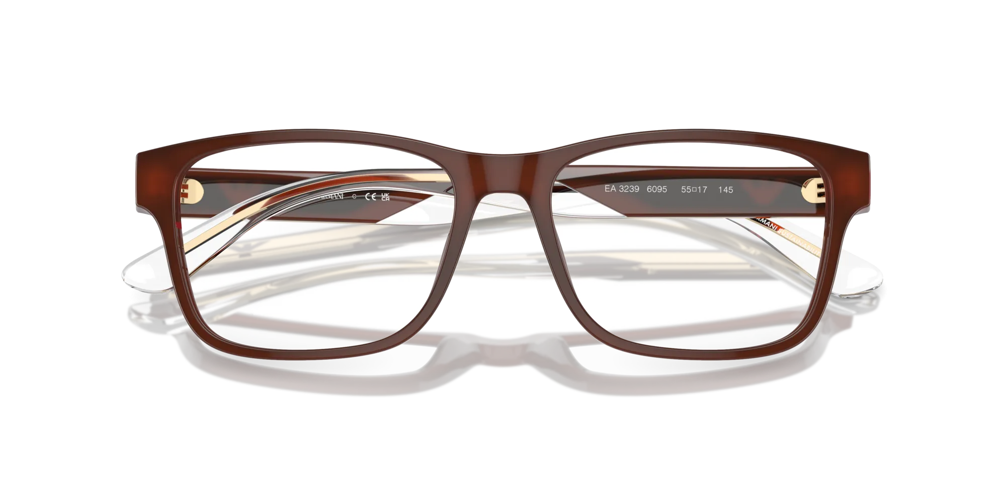 Emporio Armani EA3239 6095 Montature da vista Acetato Marrone Squadrata Normale - immagine 2