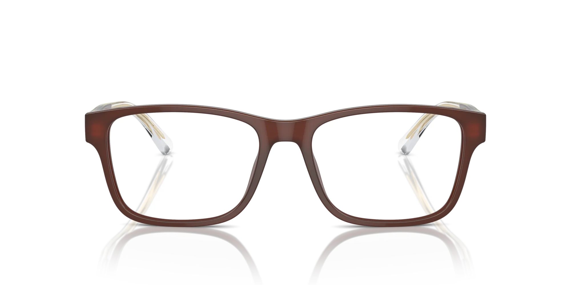 Emporio Armani EA3239 6095 Montature da vista Acetato Marrone Trasparente Squadrata Normale - immagine 3
