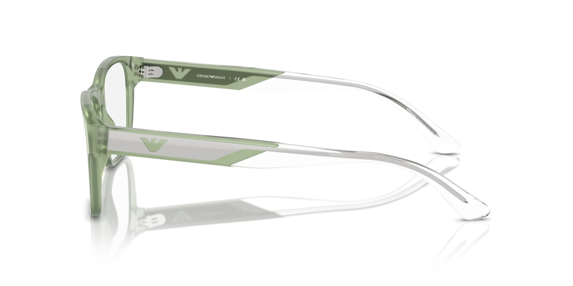 Emporio Armani EA3239 6094 Montature da vista Acetato Verde Trasparente Squadrata Normale - immagine 4