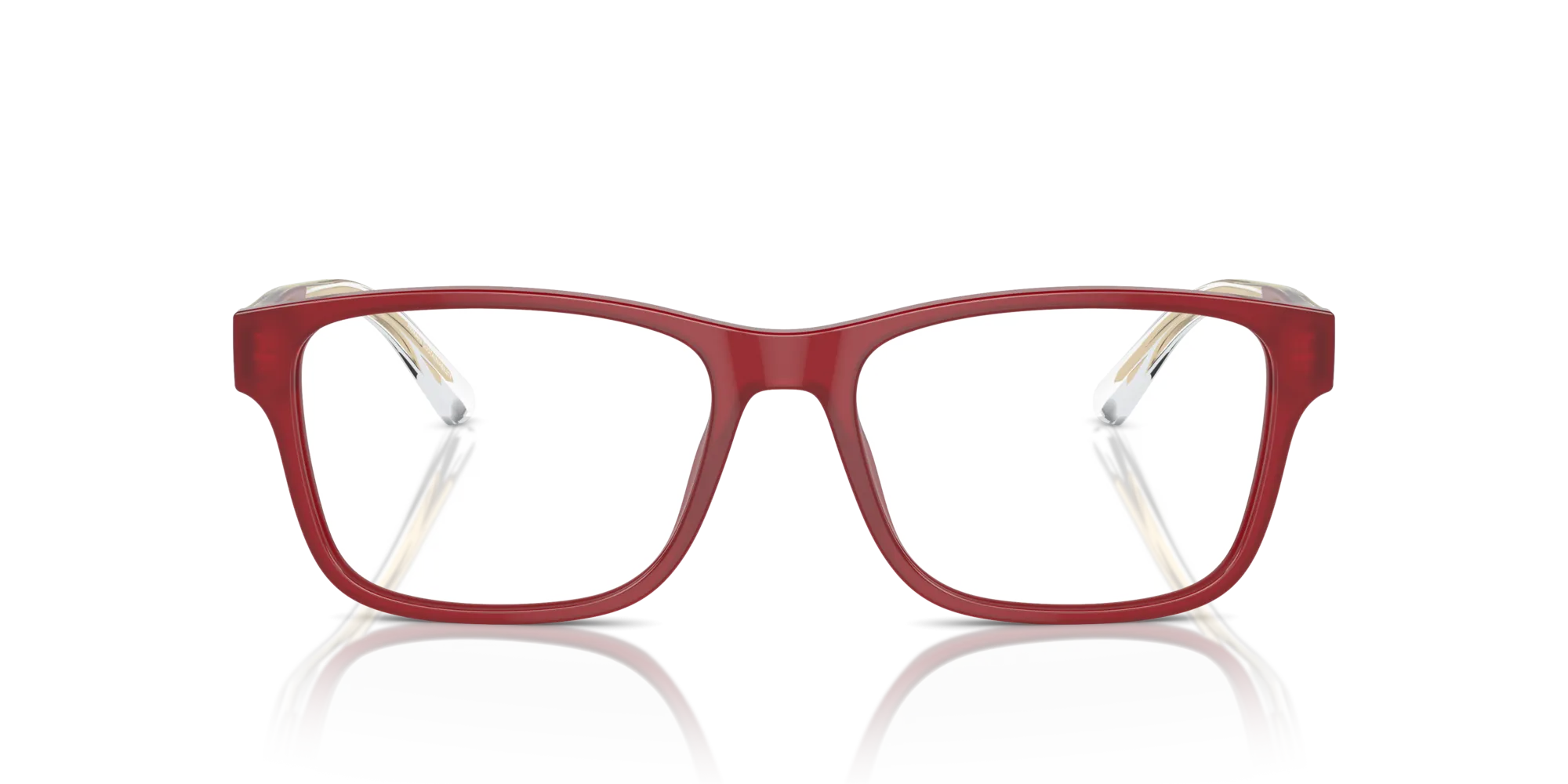 Emporio Armani EA3239 6093 Montature da vista Acetato Rosso Trasparente Squadrata Normale - immagine 3