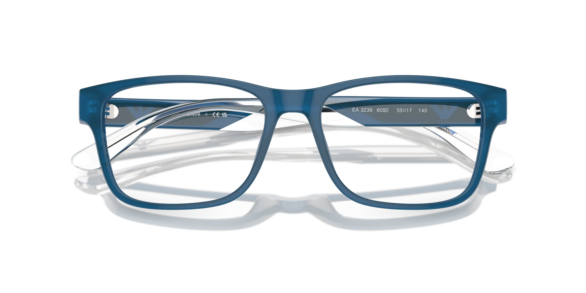 Emporio Armani EA3239 6092 Montature da vista Acetato Blu Squadrata Normale - immagine 2