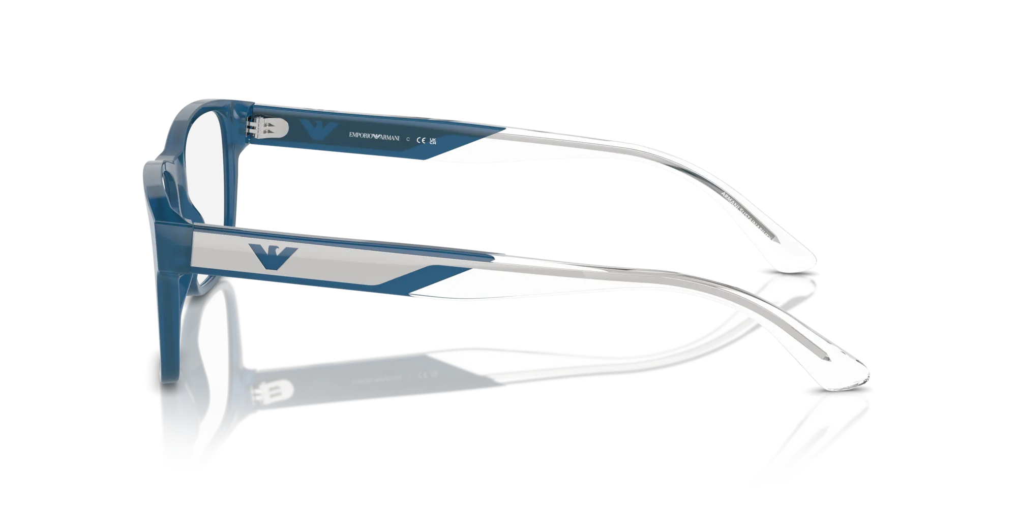 Emporio Armani EA3239 6092 Montature da vista Acetato Blu Squadrata Normale - immagine 4