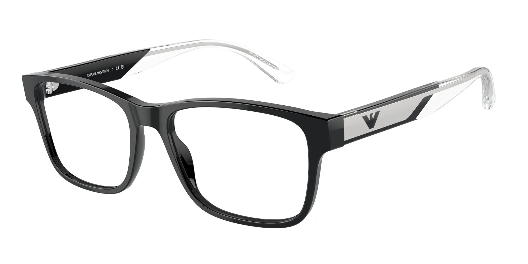 Emporio Armani EA3239 5017 Montature da vista Acetato Nero Squadrata Normale - immagine 1