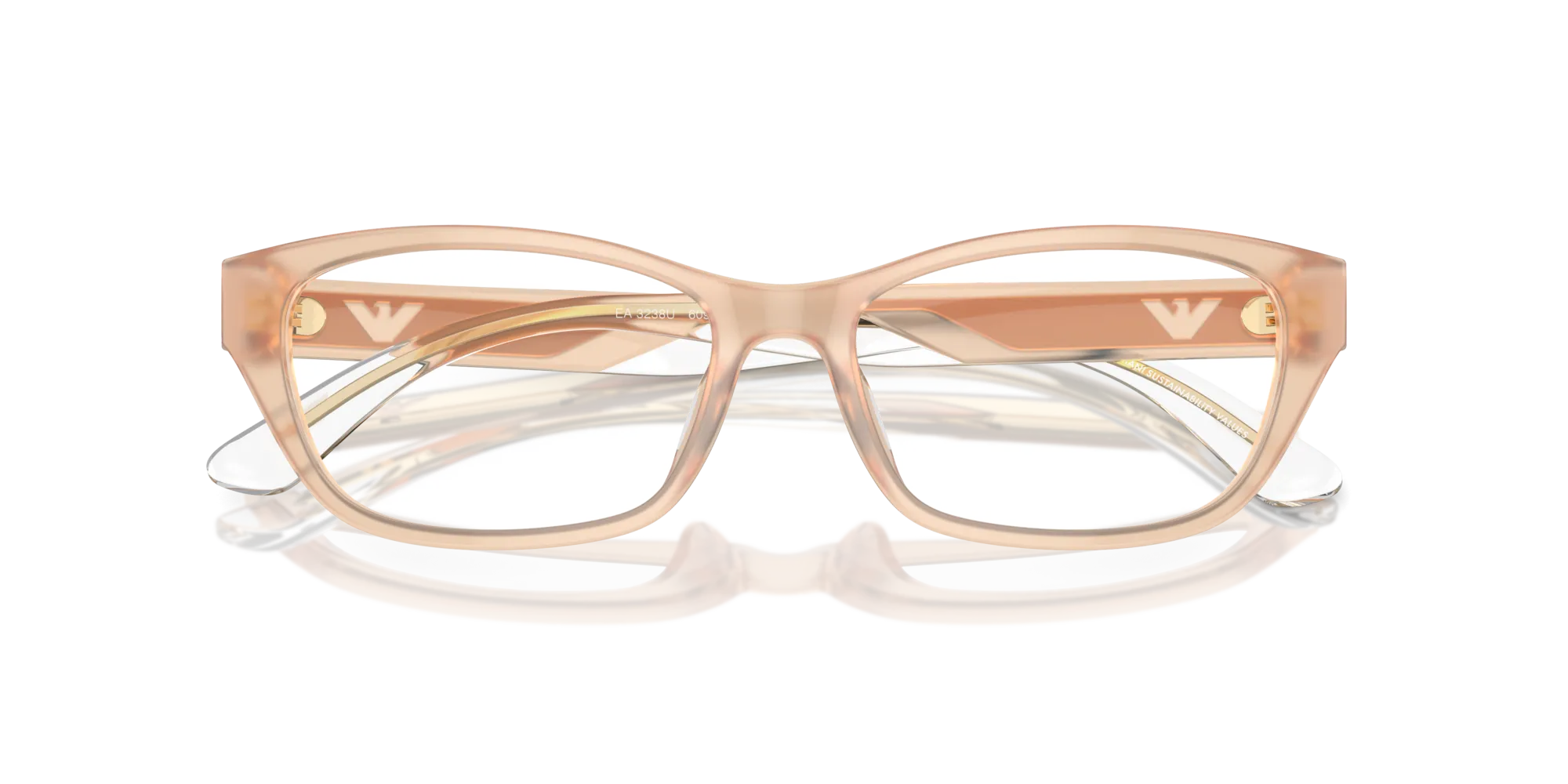 Emporio Armani EA3238U 6098 Montature da vista Acetato Beige Cat Eye Normale - immagine 2