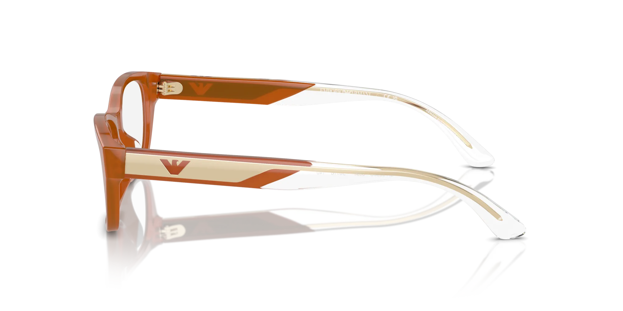 Emporio Armani EA3238U 6097 Montature da vista Acetato Arancione Trasparente Cat Eye Normale - immagine 4