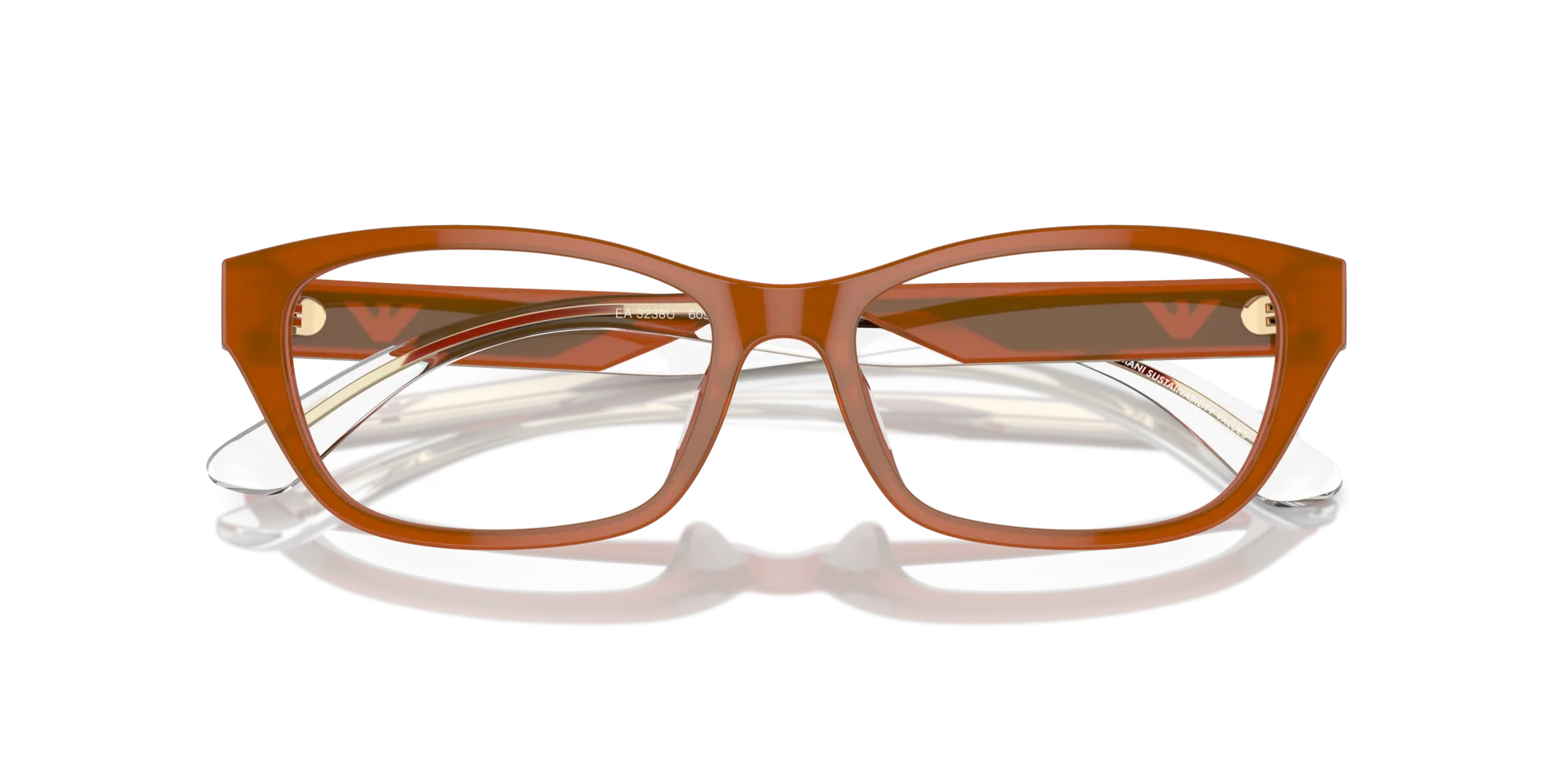 Emporio Armani EA3238U 6097 Montature da vista Acetato Arancione Trasparente Cat Eye Normale - immagine 2